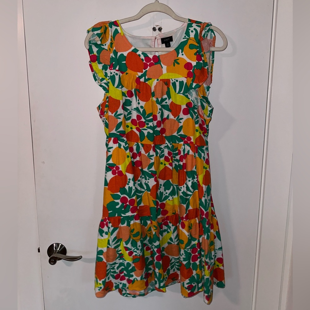 J. Crew Factory Bright Citrus Floral Sleeveless Dress